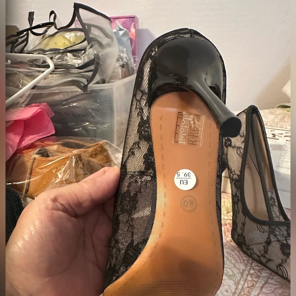 Chic Black Lace Heels by Hotter - Picture 3 of 4